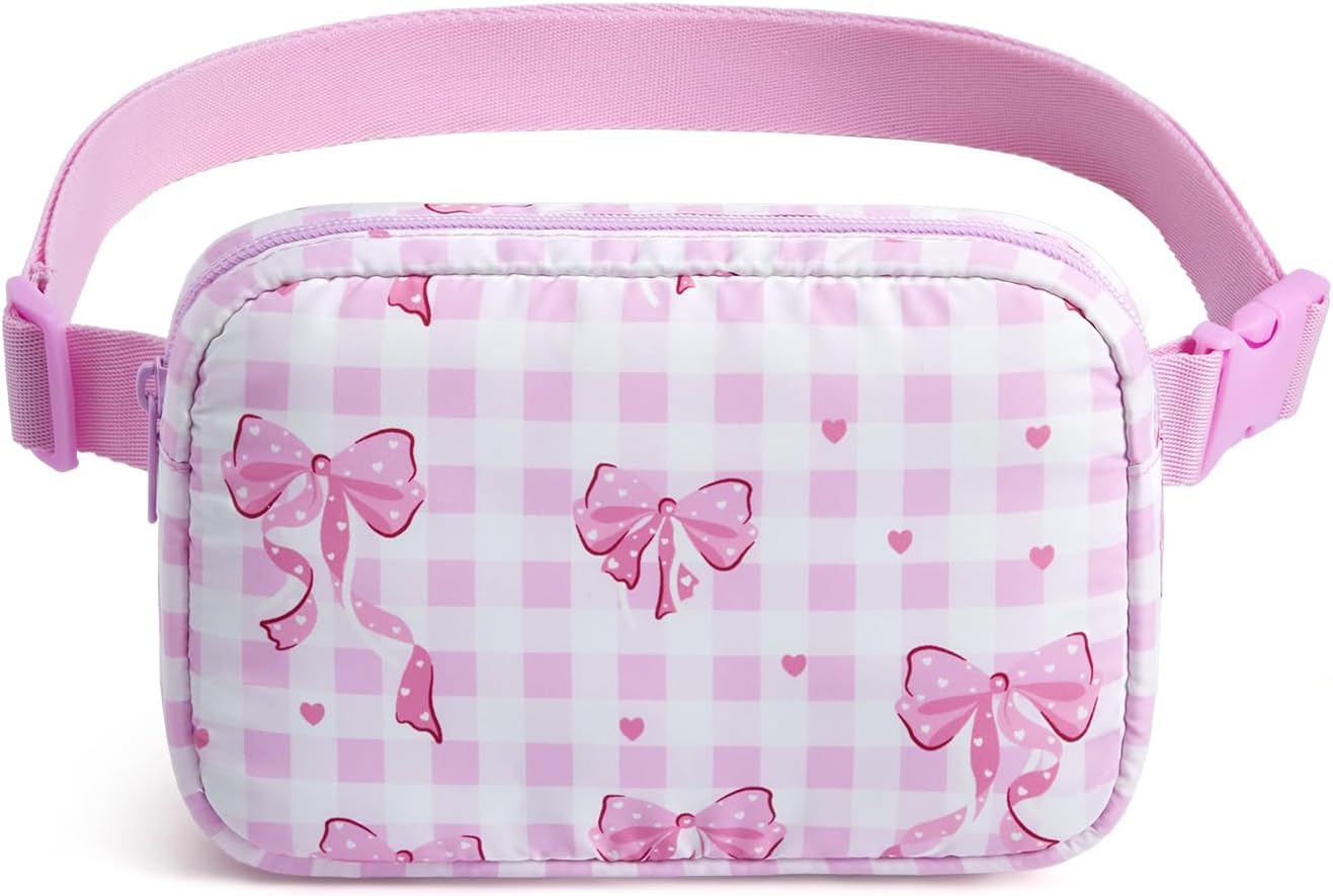 Cute Fanny Pack for Girls, Little Girls Kids Crossbody Purse Age 6-12 01-Butterfly Pattern Print