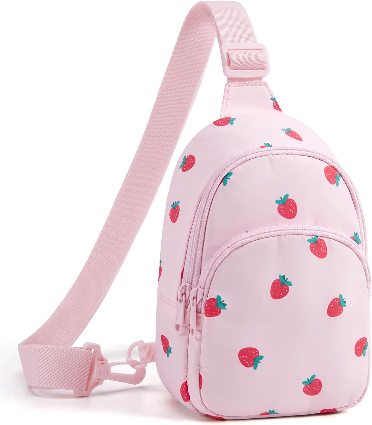 mommore Kids Sling Bag Fanny Pack for Girls Aged 3-10 Gifts Crossbody Bag Strawberry Pattern Print