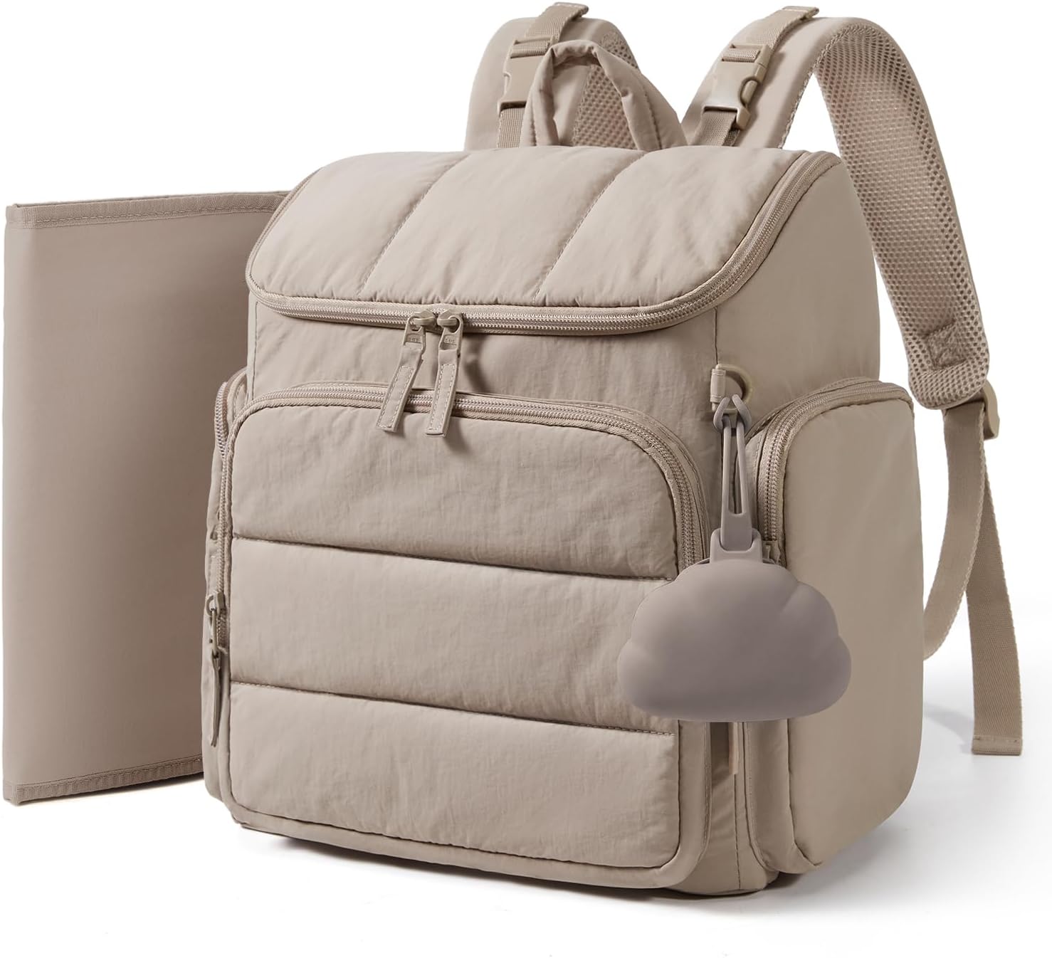 mommore Diaper Bag Backpack, Baby Bag, Diaper Backpack for Mom Dads, Brown