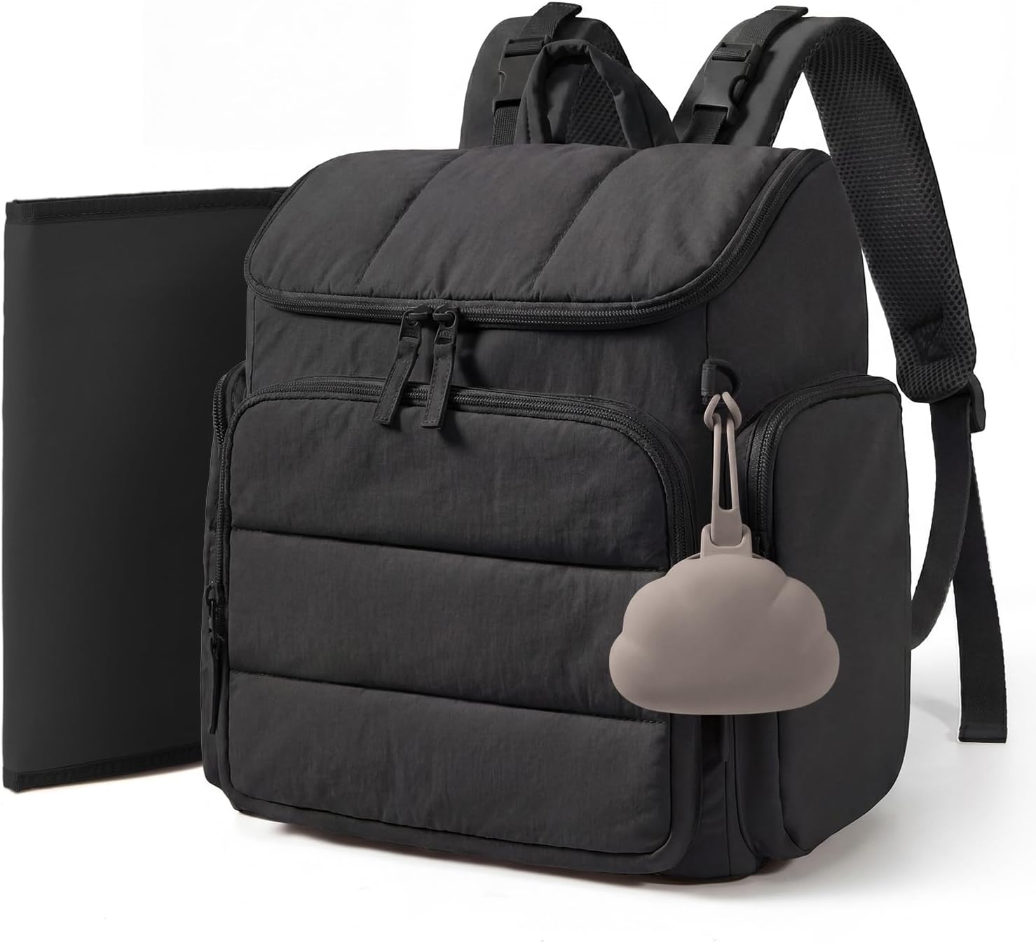 mommore Diaper Bag Backpack, Baby Bag, Diaper Backpack for Mom Dads, Black