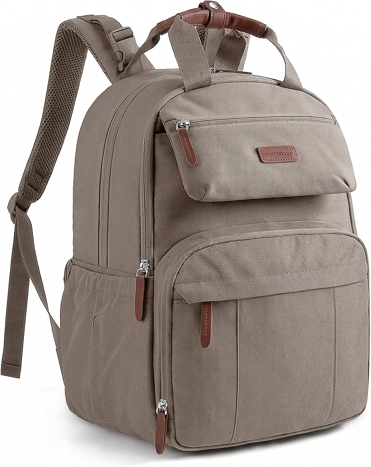 mommore Diaper Bag Backpack Travel Baby Bag with Changing Pad for Mom Dad 1-coffee Brown
