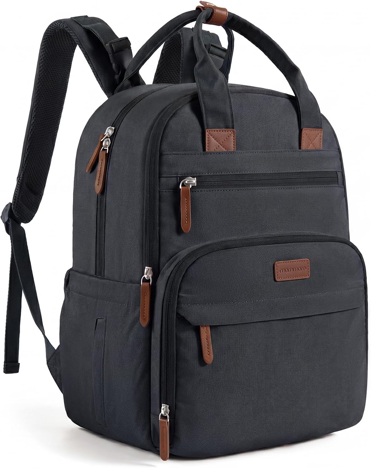 mommore Diaper Bag Backpack Multi-pocket Baby Bag with Changing Pad 2-black