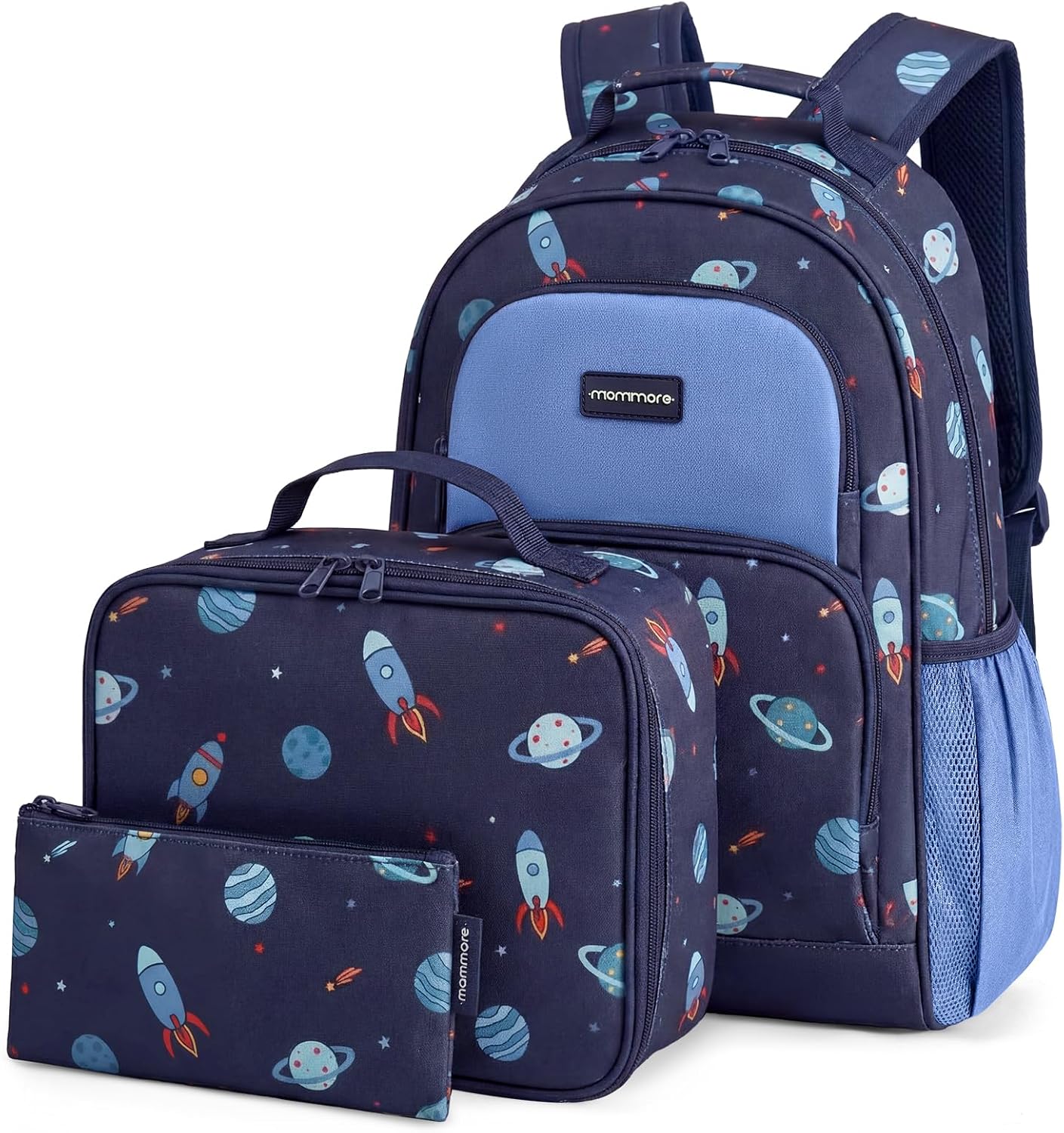 mommore Kids Backpack Set Kindergarten School Bookbag for Boys Girls 4-8 Galaxy
