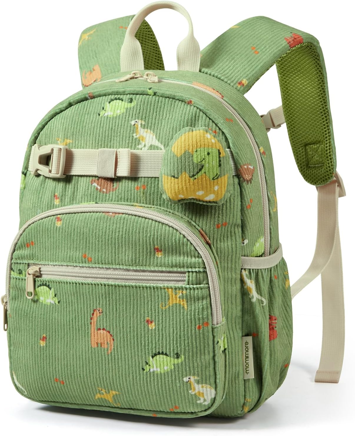 mommore Toddler Backpack Corduroy Preschool Bookbag for Boys Girls 2-4 Dinosaur