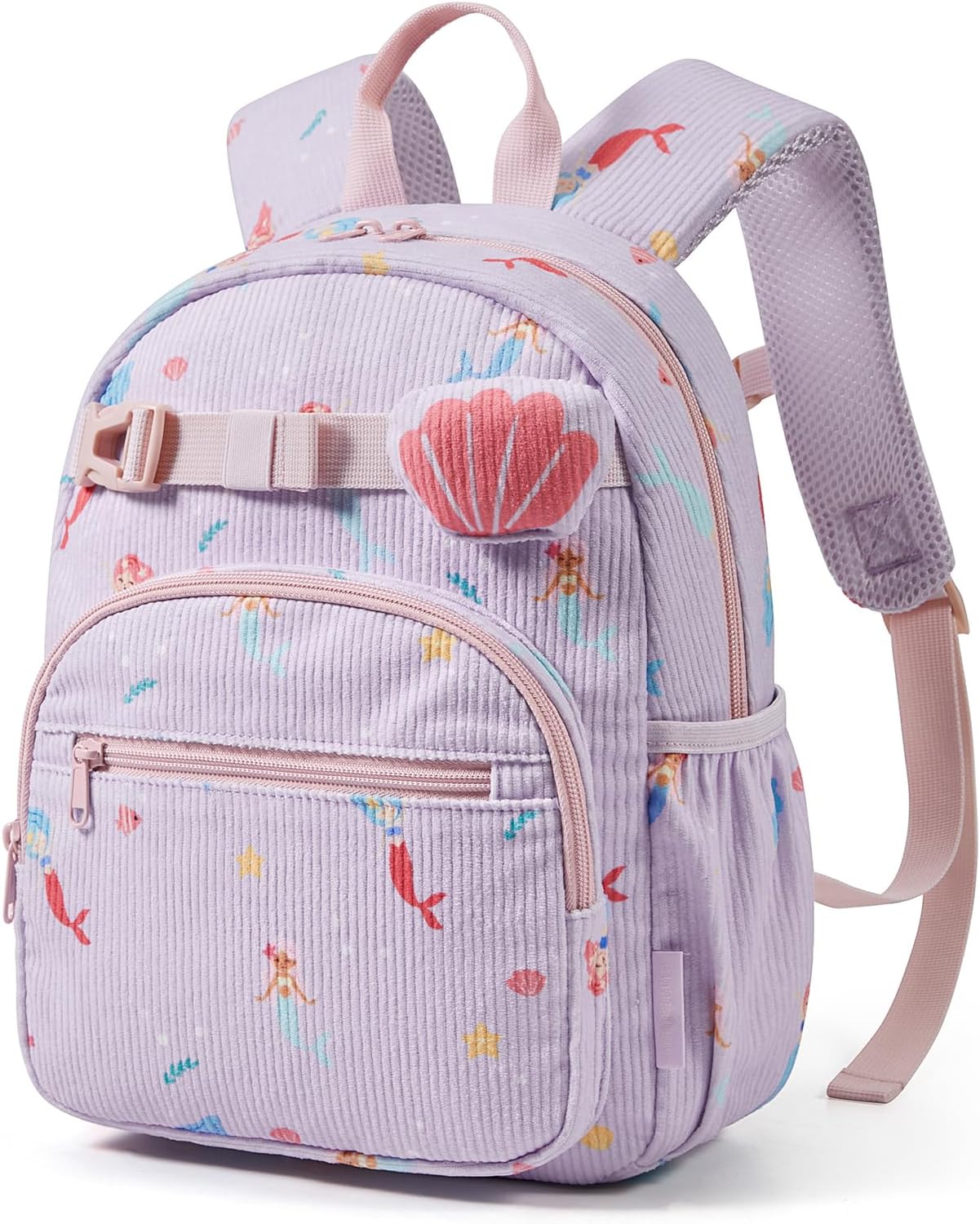 mommore Toddler Backpack Corduroy Preschool Bookbag for Boys Girls 2-4 Mermaid