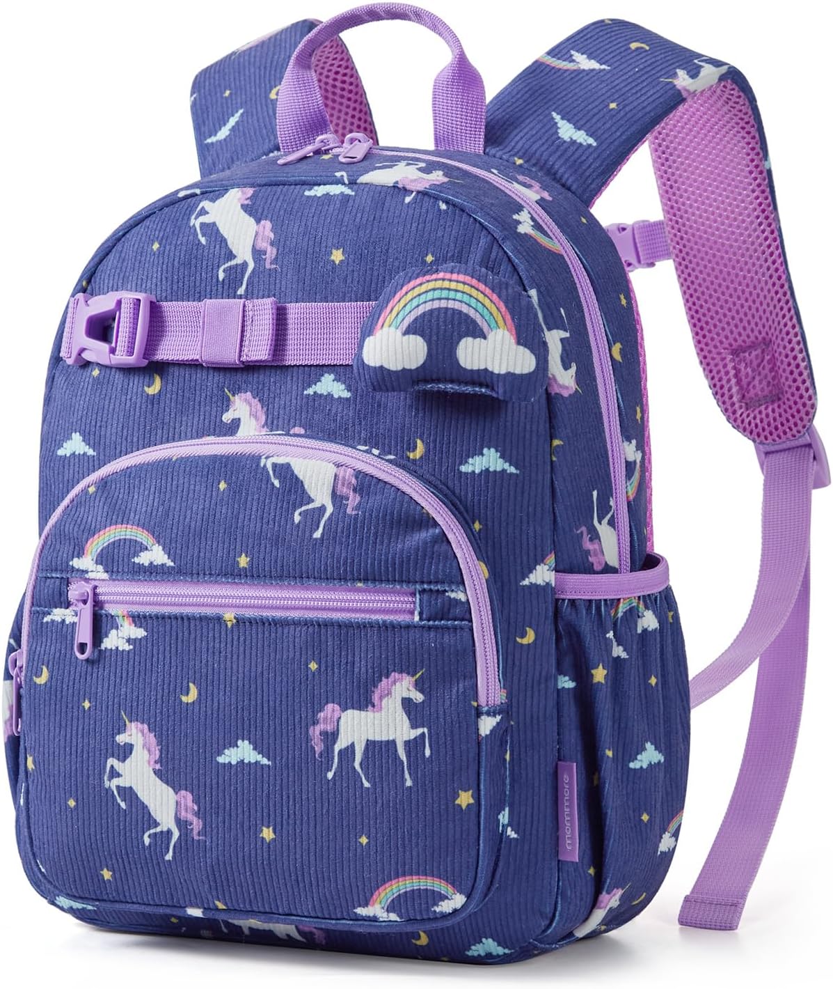 mommore Toddler Backpack Corduroy Preschool Bookbag for Boys Girls 2-4 Unicorn