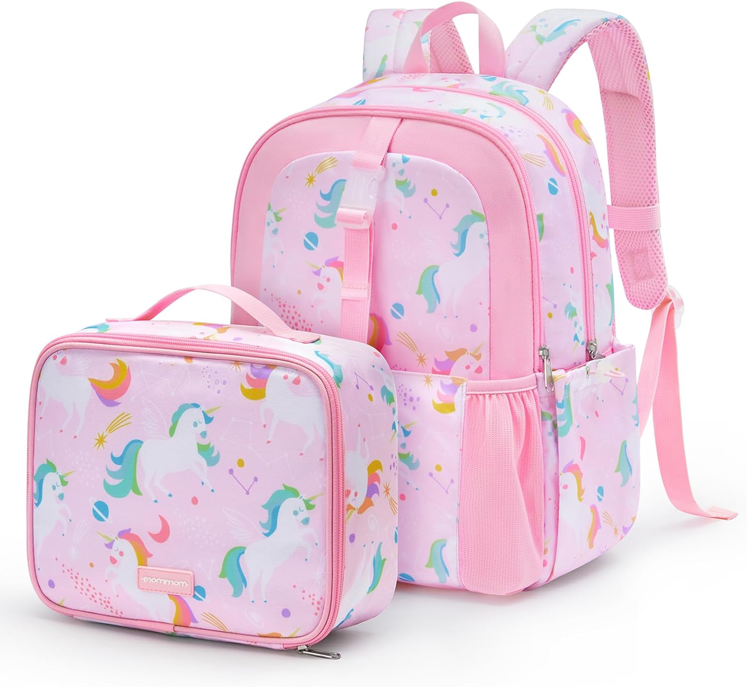 mommore Kids Backpack Set Kindergarten School Bookbag for Boys Girls 4-8 Pink Unicorn